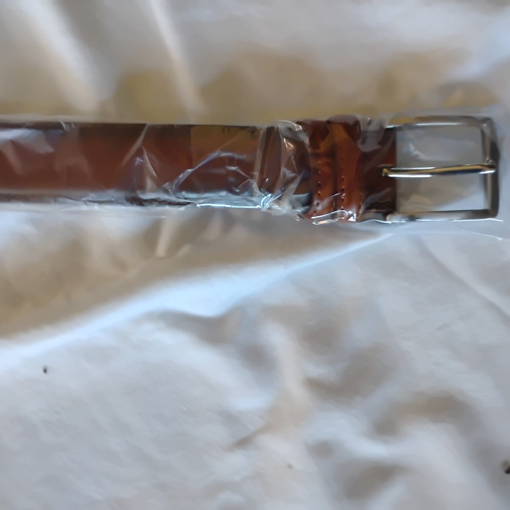 ÑWOT Genuine Brown Leather Belt with Silver Buckle Size 32-36
